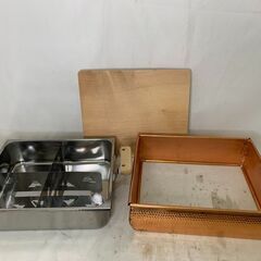 おでん鍋 角型 銅カバー 本体ステンレス 仕切り板付 未使用保管品の画像