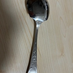 大きいスプーン、銀色、柄あり、8本の画像