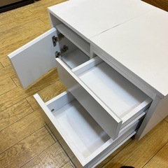 🎀便利🎀LOWYA ドレッサー ロウヤ ホワイト　ローテーブル 鏡台 伸縮 ネストテーブル No.2776 NH の画像