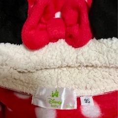 95サイズ　ミニー　クリスマス　トップス　長袖　フード付き　女の子　なりきり　サンタ服の画像