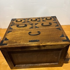 レトロな箪笥裁縫箱の画像