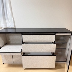 (引取先決定)KAGUCOCO キッチンカウンター 大理石　マーブルグレーの画像