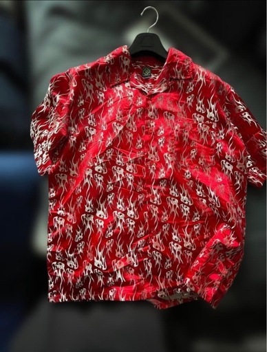O2 赤炎模様 アロハシャツ XL