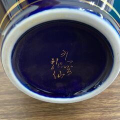 【お売りします】 九谷焼　九谷龍仙　孔雀　花柄　花瓶　壺　陶器　木箱付き　インテリアの画像