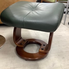 マナベインテリアハーツ　リクライニングチェアー　グリーン　オットマン付【トレファク堺福田店】の画像