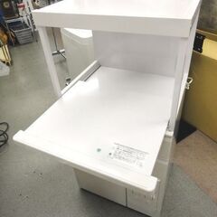 ハイザー付き レンジ台 幅56㎝ ホワイト エムケー精工 SK-306 コンセント付き キッチン収納庫 米びつ レンジラック 西岡店の画像