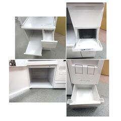 ハイザー付き レンジ台 幅56㎝ ホワイト エムケー精工 SK-306 コンセント付き キッチン収納庫 米びつ レンジラック 西岡店の画像