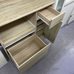 レンジボード 幅90ｃｍ 北欧調 木製 食器棚 キッチン収納 札幌市手稲区の画像