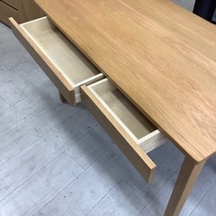 無印良品　ワークデスク　引き出し2つ　オーク材　ナチュラル【トレファク堺福田店】の画像