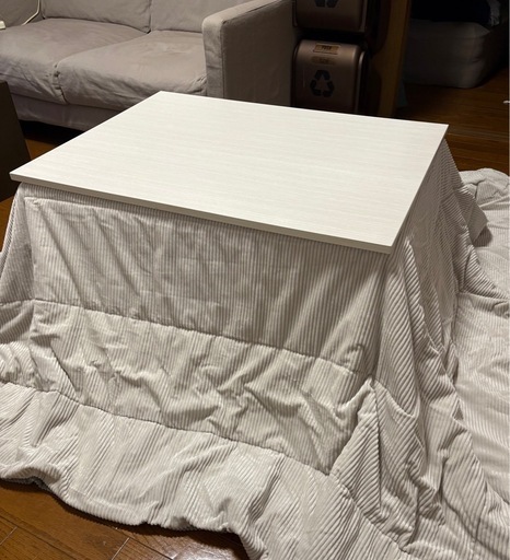 美品　こたつ＋こたつ布団セット 白系