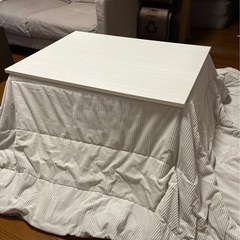 美品　こたつ＋こたつ布団セット 白系の画像