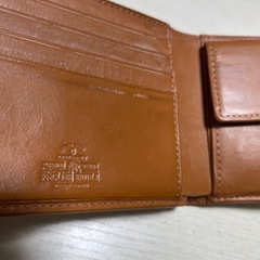 メンズ二つ折財布牛革（キャラメル色）の画像