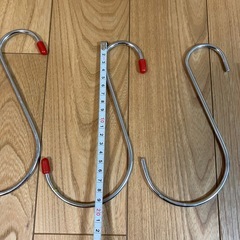 S字フック 5つ 大きめ シルバーの画像