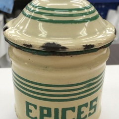 ⭐︎ドリーム2号館⭐︎ アンティーク ホーローキャニスター ※穴あき有の画像