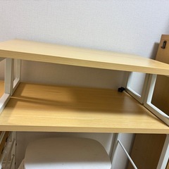 可動上棚×2個付き キッチンカウンターの画像