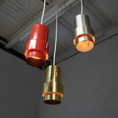 【発送の場合は即購入不可】 デンマーク ヴィンテージ 3灯 ペンダントライト 吊り照明 天井照明 ペンダントランプ ディスプレイ ミッドセンチュリー モダン 73558の画像