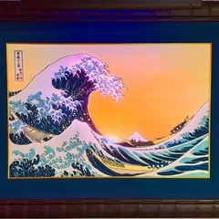  【新品販売価格200万円台】アールグラージュ 北斎「神奈川沖浪裏」大型額装アート｜新宿・代々木 手渡しの画像