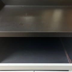 LOWYAロウヤ 90cm コンセント付レンジ台 ミドルタイプ キャビネット モノトーンの画像