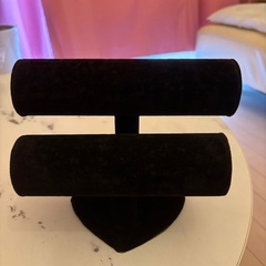 ネックレス・ブレスレット　トルソーセット　ブラック　べロア風素材の画像