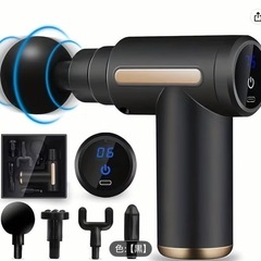 マッサージガン 筋膜リリース 静音設計 充電式 ハンディマッサージャー グレーの画像