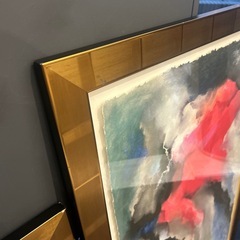 抽象画　トリコロールの雲（仮）　ホテル絵画の画像