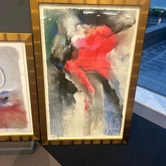 抽象画　トリコロールの雲（仮）　ホテル絵画の画像