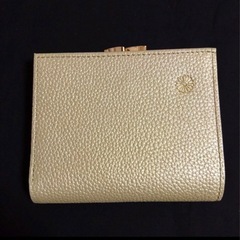 新品未使用　皇居　がま口財布　優しいゴールドカラー　本革の画像