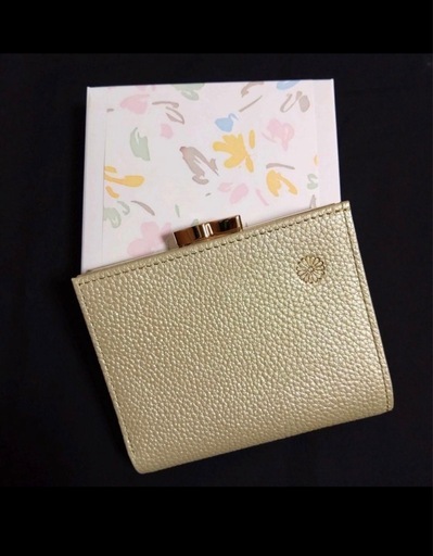 新品未使用皇居がま口財布優しいゴールドカラー本革 (TrinityT) 那覇