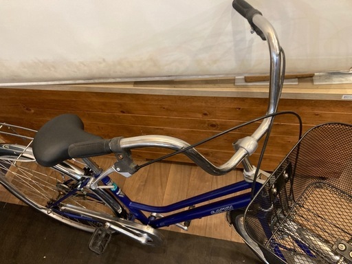 SALE価格！防犯登録無料！】LEDオートライト27インチ自転車ブルー (猫