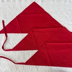 三角巾 紐付き 赤 3枚セットの画像