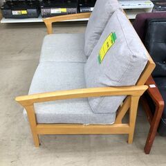 【ジャングルジャングル石津店】ソファー　おしゃれ　2人用　木目　木製　北欧調　グレー　キャンバス　新生活　堺市 西区 東区 北区 南区 堺区 石津の画像