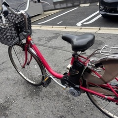 Panasonic 電動アシスト自転車 赤の画像