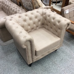 【チェスターフィールドソファ】1人掛けソファ　DORIS チェスターフィールドクシャナ　アンティーク調　一人掛けソファ ソファの画像