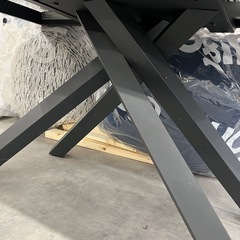 【美品】セラミック天板 ダイニングテーブル 伸長式 幅160/200cm グレー の画像