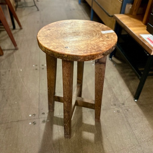 《売約済》スツール 木製 丸スツール チェア 椅子 アンティーク レトロ カフェ風 コンパクト イス ラウンドスツール 花台 サイドテーブル