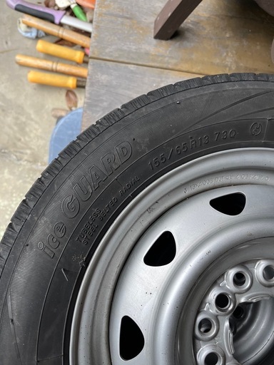 155/65R13 スタッドレスタイヤ ICE GUARD（ヨコハマ）2本セット スチールホイール付き