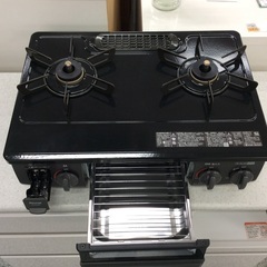 【強火力で調理の幅広がる】ガステーブル Rinnai リンナイ　KG35NBKR 2024年製 調理家電　LPガス:ブラックの画像