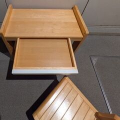 デスクの高さ調節可能　キッズスタディセット　幼児用デスク・椅子セット　引き取りに来て頂ける方の画像