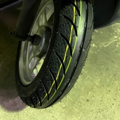 【New】実働 BT新品 フロントタイヤ新品 ホンダ AF34 ライブディオ 2スト 原付バイク スクーター ブルーの画像