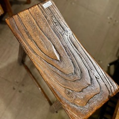 スツール 古家具 木製 アンティーク 調 ヴィンテージ 調 無垢材 花台 腰掛け 椅子 小型 ベンチ 玄関 和家具 チェア イスの画像