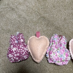 ハートとウサギオーナメント ハンドメイドの画像