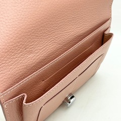 本革 長財布  小銭入れ付き ピンクの画像