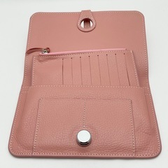 本革 長財布  小銭入れ付き ピンクの画像