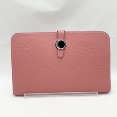 本革 長財布  小銭入れ付き ピンクの画像