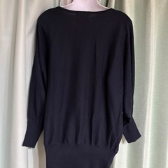ダークネイビー コットン100% 長袖ニット Fサイズ☆の画像