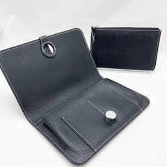 本革 長財布  小銭入れ付き 黒の画像