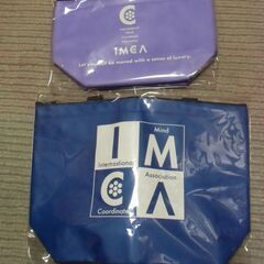 未使用 IMCA 保温冷バッグ 2サイズ 2デザイン 保冷剤ポケット付き （ブルー＆パープル） ＊石川県＊美川より＊期間限定の画像