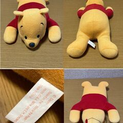 【中古/長期保管品/お引取り限定】■DISNEY■プーさん■クッション＋ぬいぐるみ2点セット■の画像