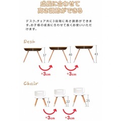 子供　学習テーブル＆チェア　セットの画像