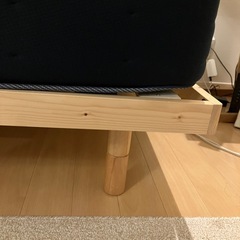 天然木3段階高さ調整 脚付きすのこベッド(S NA)の画像